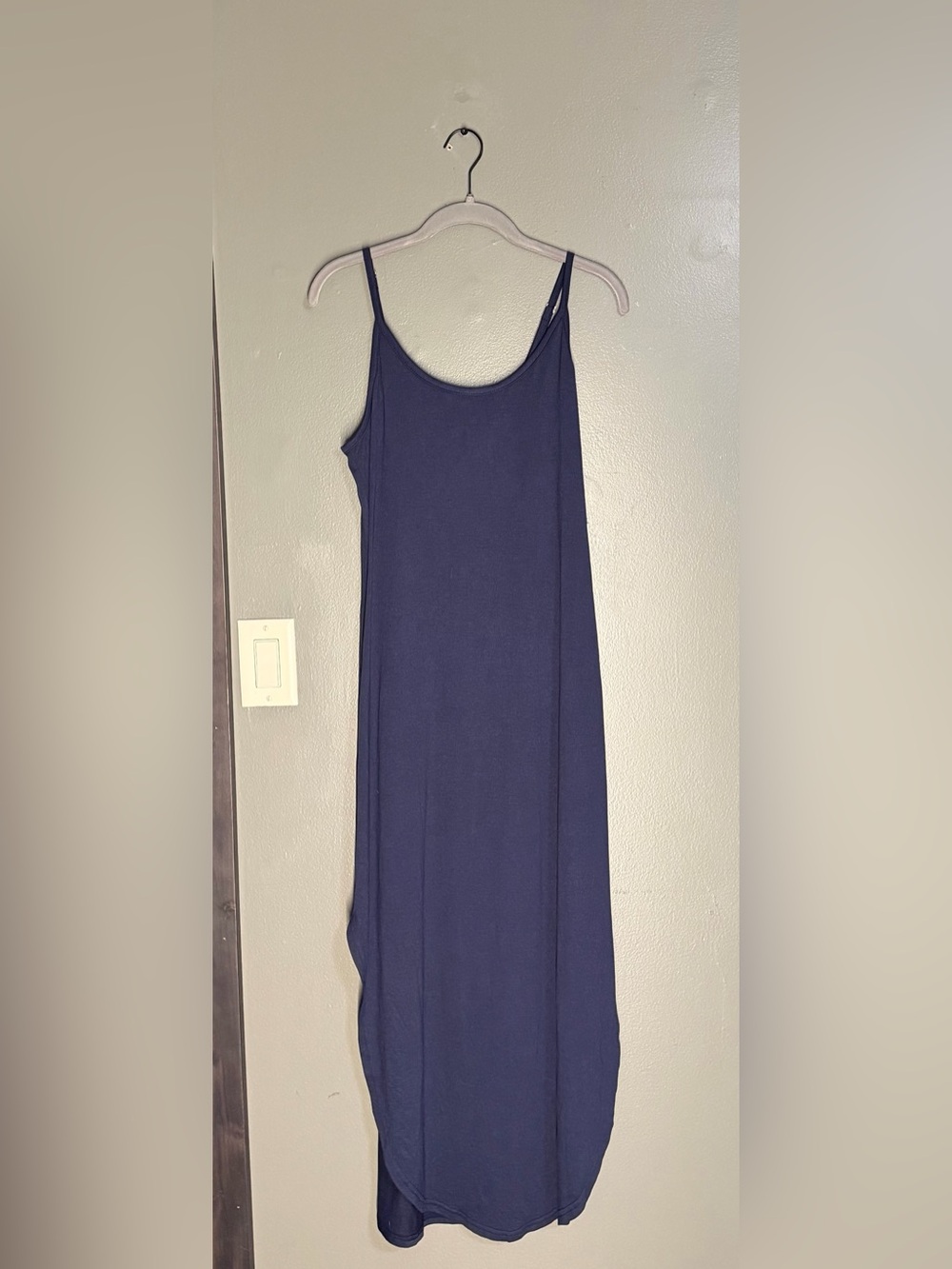 ANRABESS Navy Blue Maxi Dress with Pockets Size M